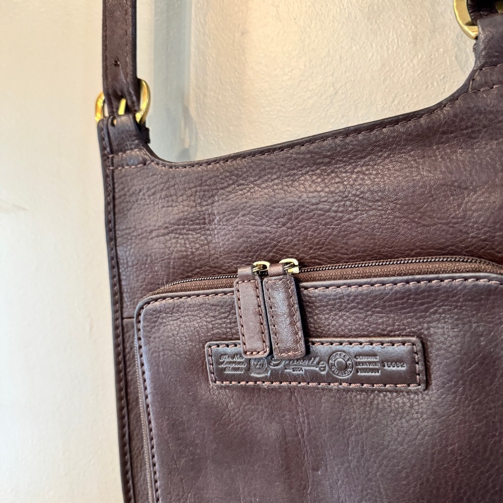 Vintage Fossil Leather Messenger Crossbody Bag Brown Built in Wallet‎ 75082 - Picture 7 of 16